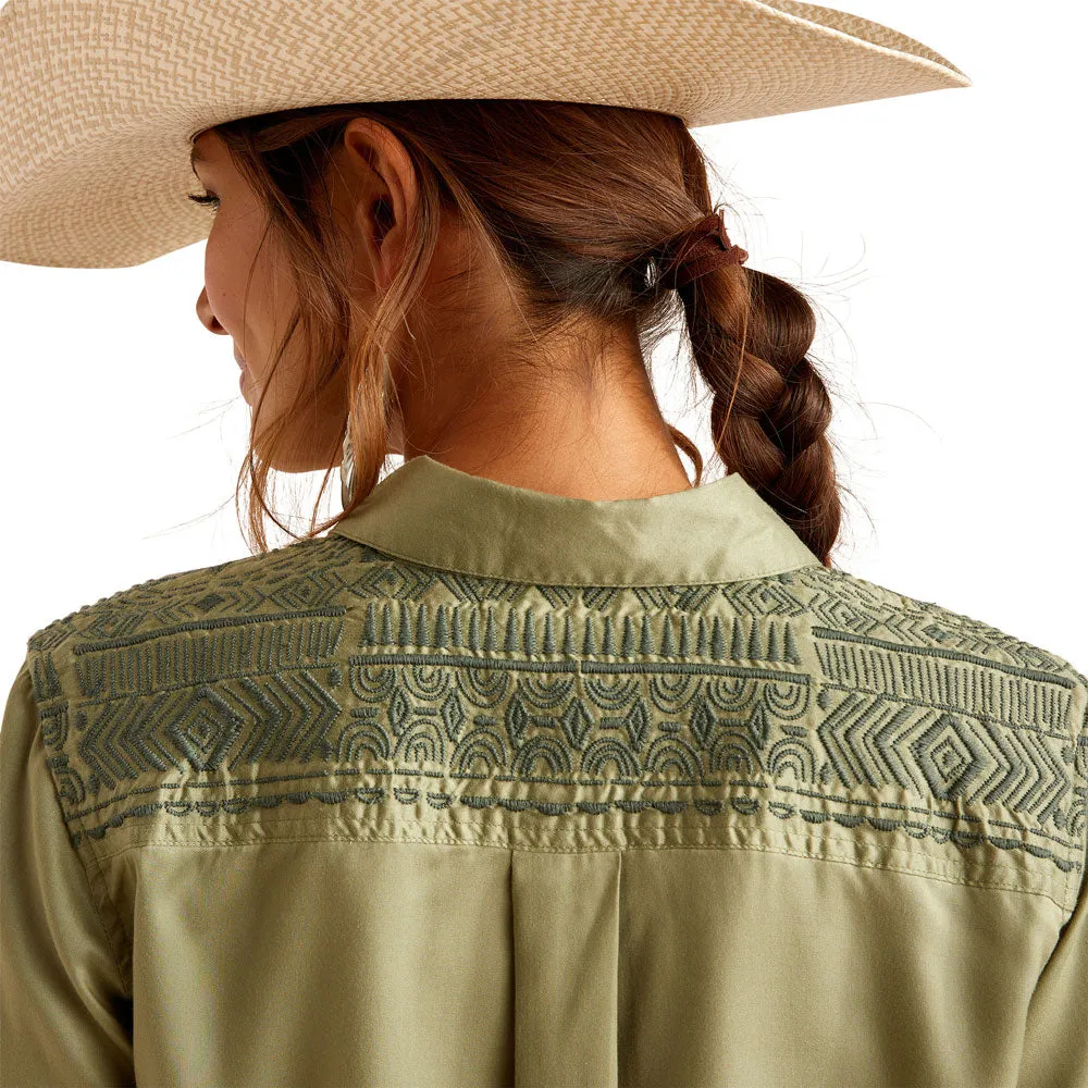 10048990 Ariat Women's Erika Long Sleeve Western Shirt - Sage Green