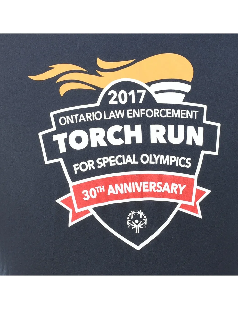 2000s Torch Run Printed T-shirt - S