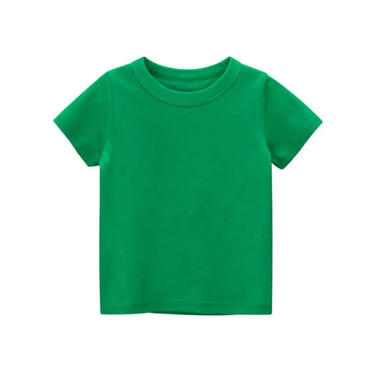 2021 Summer Cotton Children's Solid T-shirt Short Sleeve Top