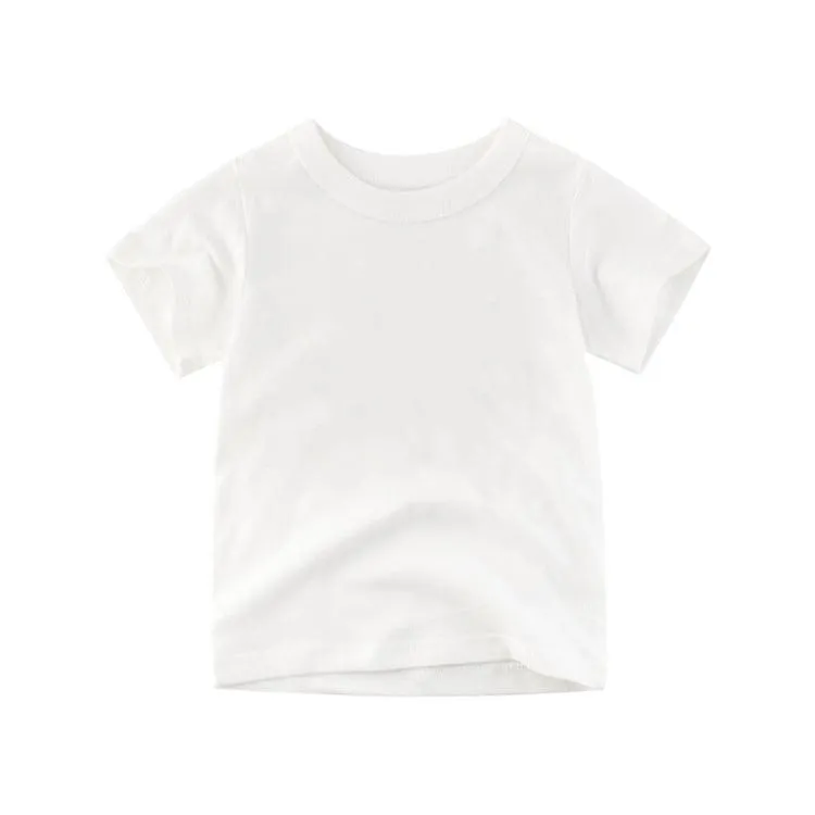 2021 Summer Cotton Children's Solid T-shirt Short Sleeve Top