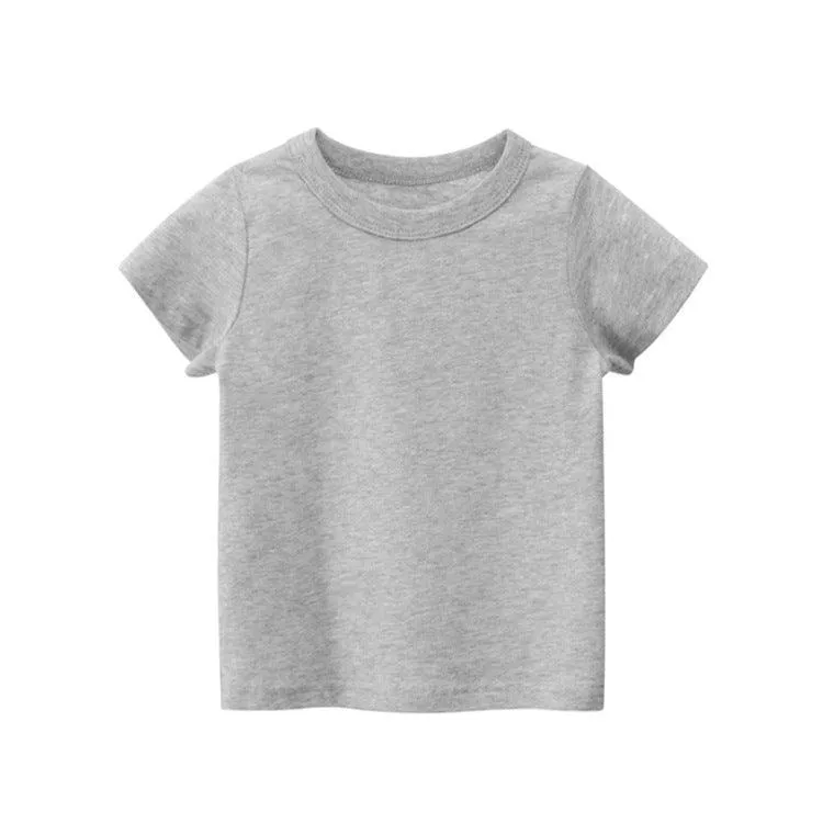 2021 Summer Cotton Children's Solid T-shirt Short Sleeve Top