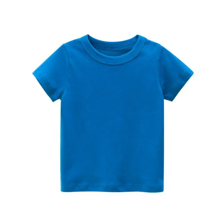 2021 Summer Cotton Children's Solid T-shirt Short Sleeve Top