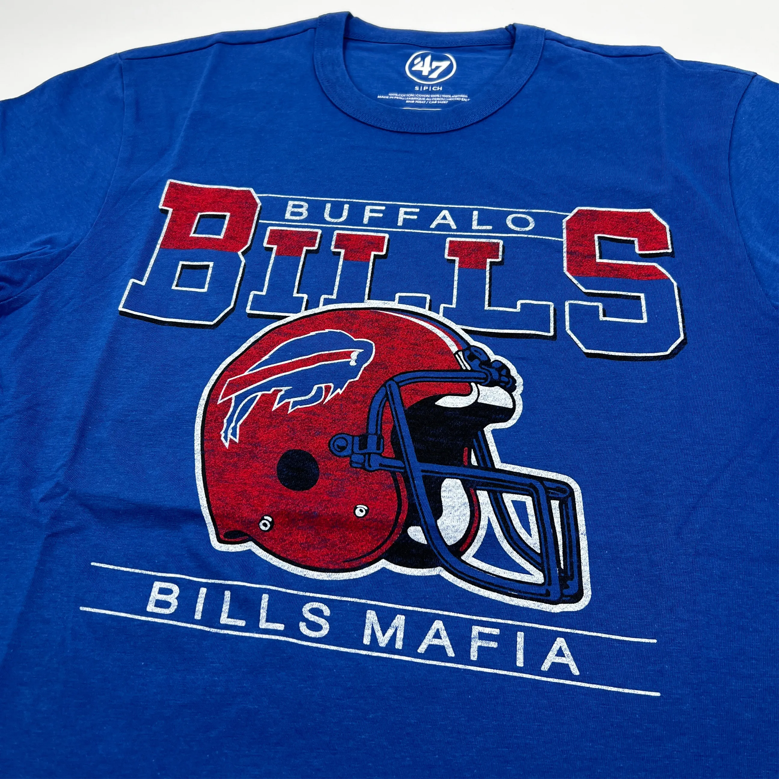 '47 Brand Buffalo Bills With Red Helmet Jetty Blue T-Shirt