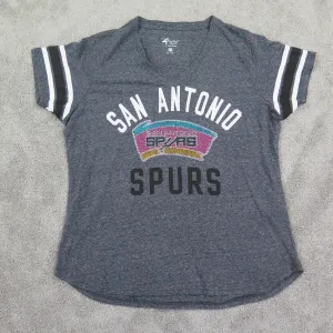 4her by Carl Banks Shirt Womens 2XL Gray V Neck Tee Basketball San Antonio Spurs