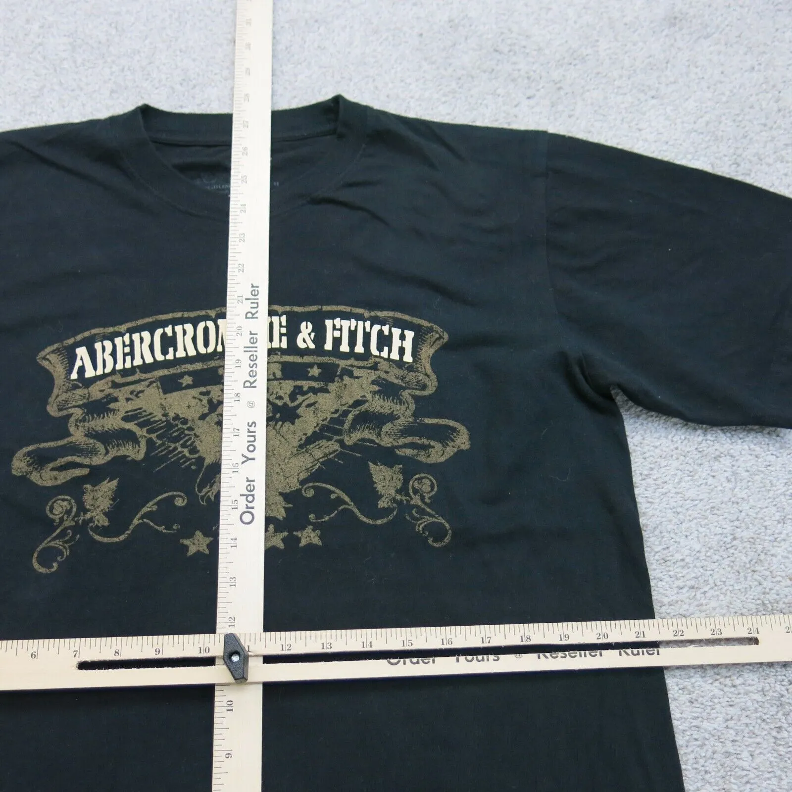 Abercrombie & Fitch Mens Crew Neck Graphics T Shirt Short Sleeve Black SZ Large