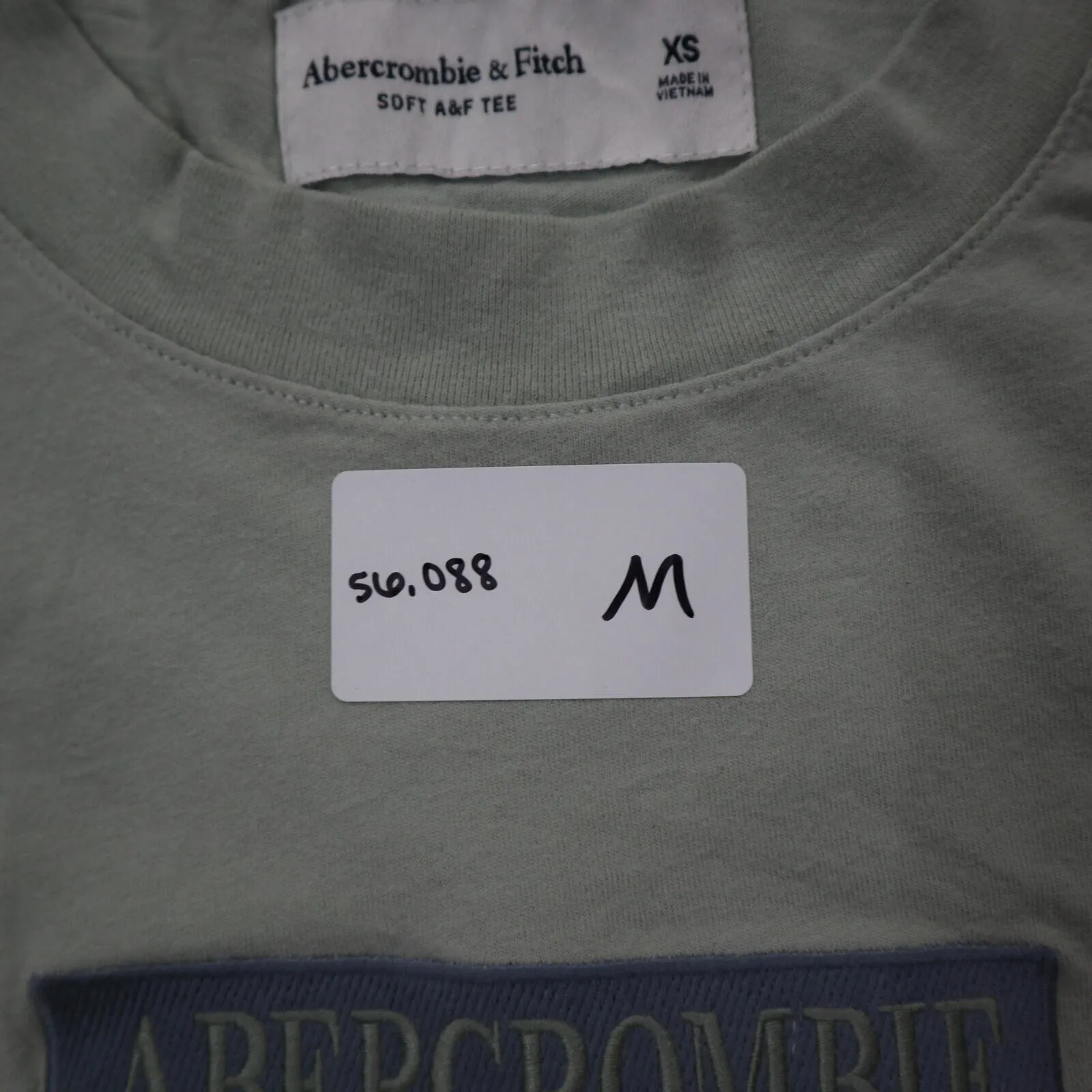 Abercrombie & Fitch Mens Crew Neck T Shirt Short Sleeves Light Mint Gray Size XS