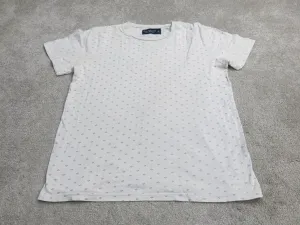 Abercrombie & Fitch Mens Crew Neck T Shirt Short Sleeves Polka Dot White Medium