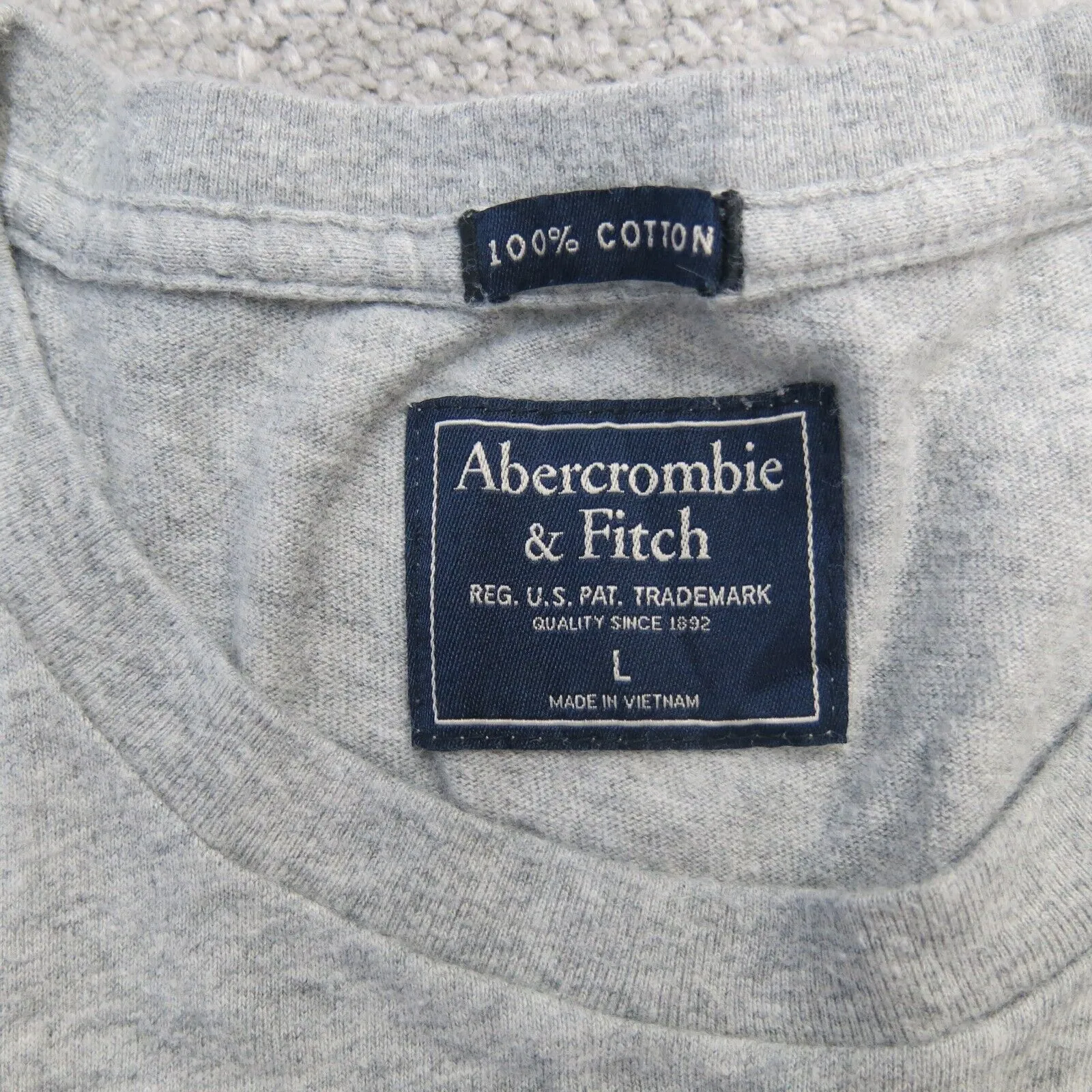 Abercrombie & Fitch Mens Long Sleeve T Shirt Crew Neck 100% Cotton Gray SZ Large