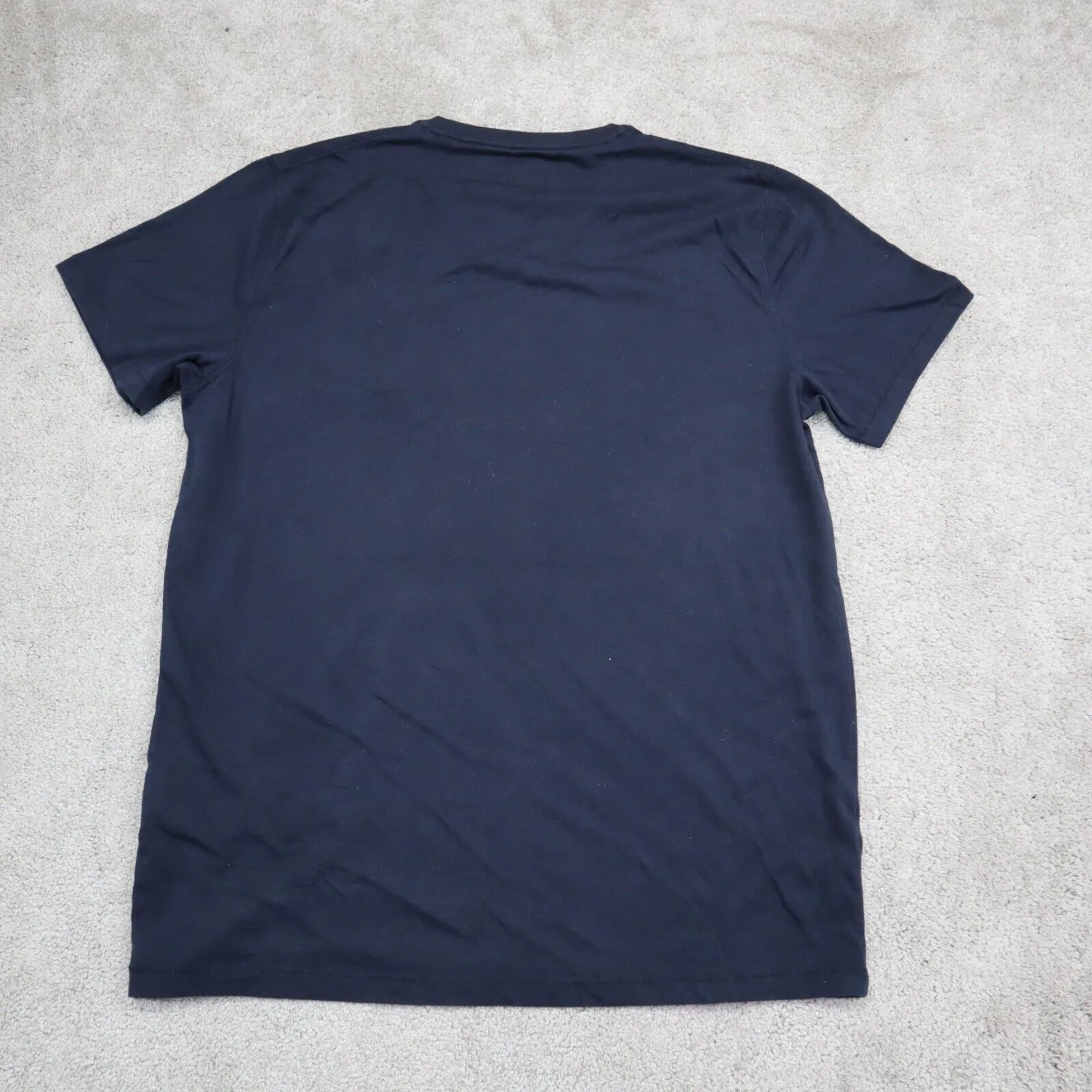 Abercrombie & Fitch Mens V Neck T Shirt Short Sleeves Logo Navy Blue Size Medium