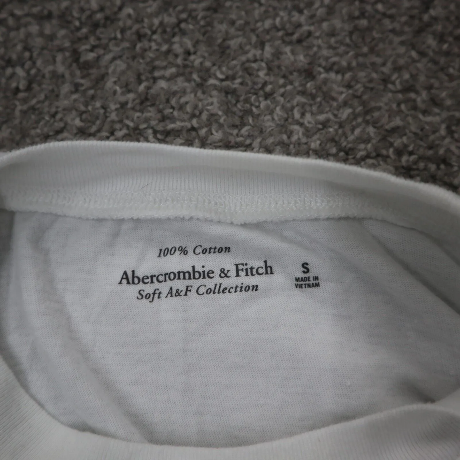 Abercrombie & Fitch Womens Crew Neck T Shirt Top 100% Cotton White Size Small