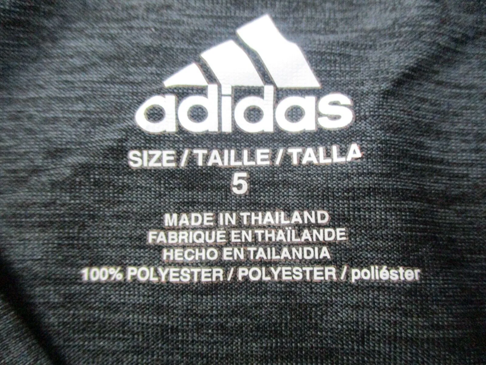 Adidas Boys Graphic T Shirt Short Sleeves Crew Neck Pullover Black Size 5