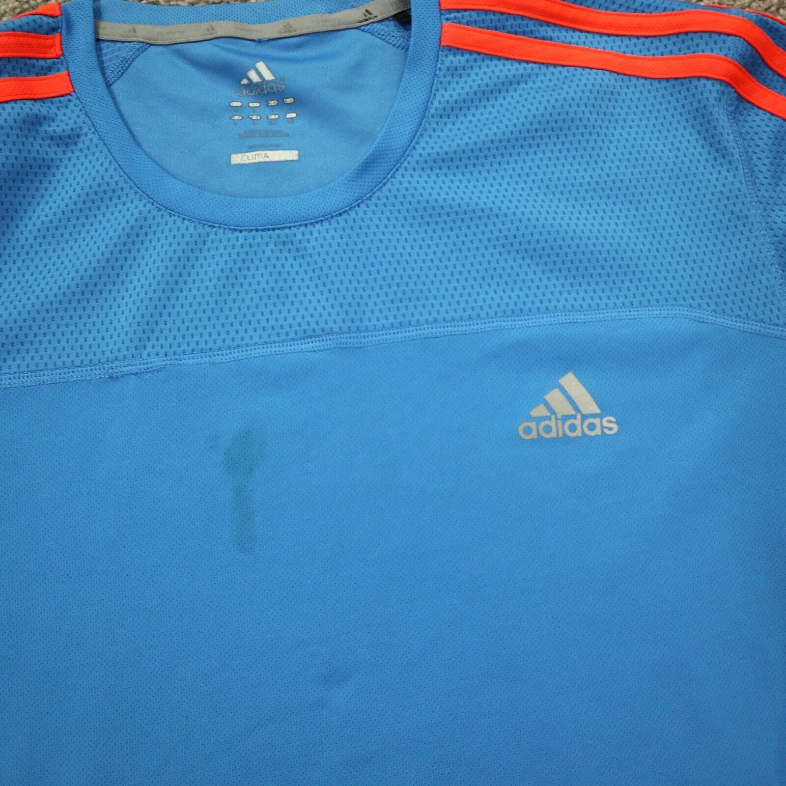 Adidas Climacool Mens Crew Neck T Shirt Short Sleeve Logo Blue Size Large