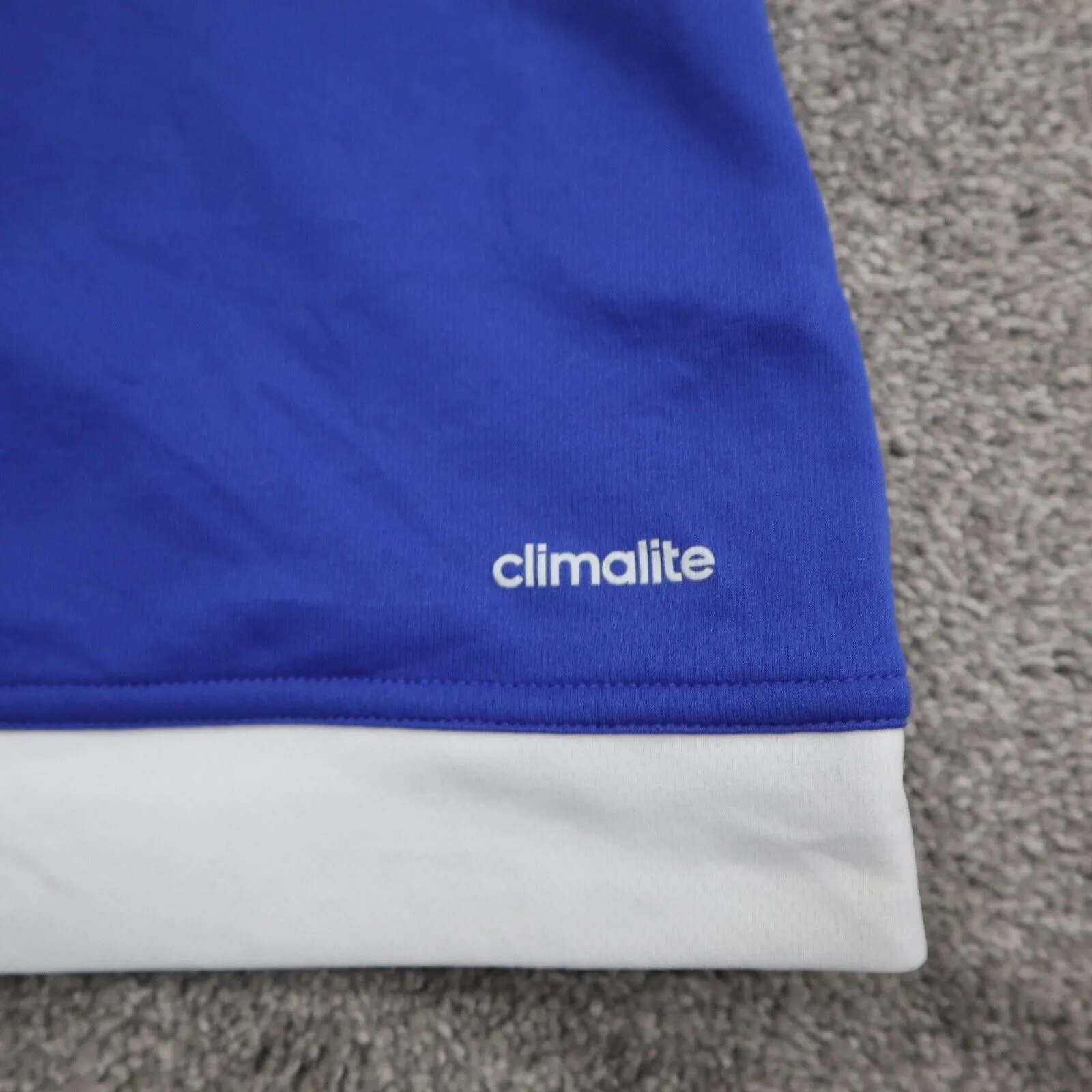 Adidas Climalite Men Pullover T-Shirt Short Sleeve Sports Logo Blue Size Medium