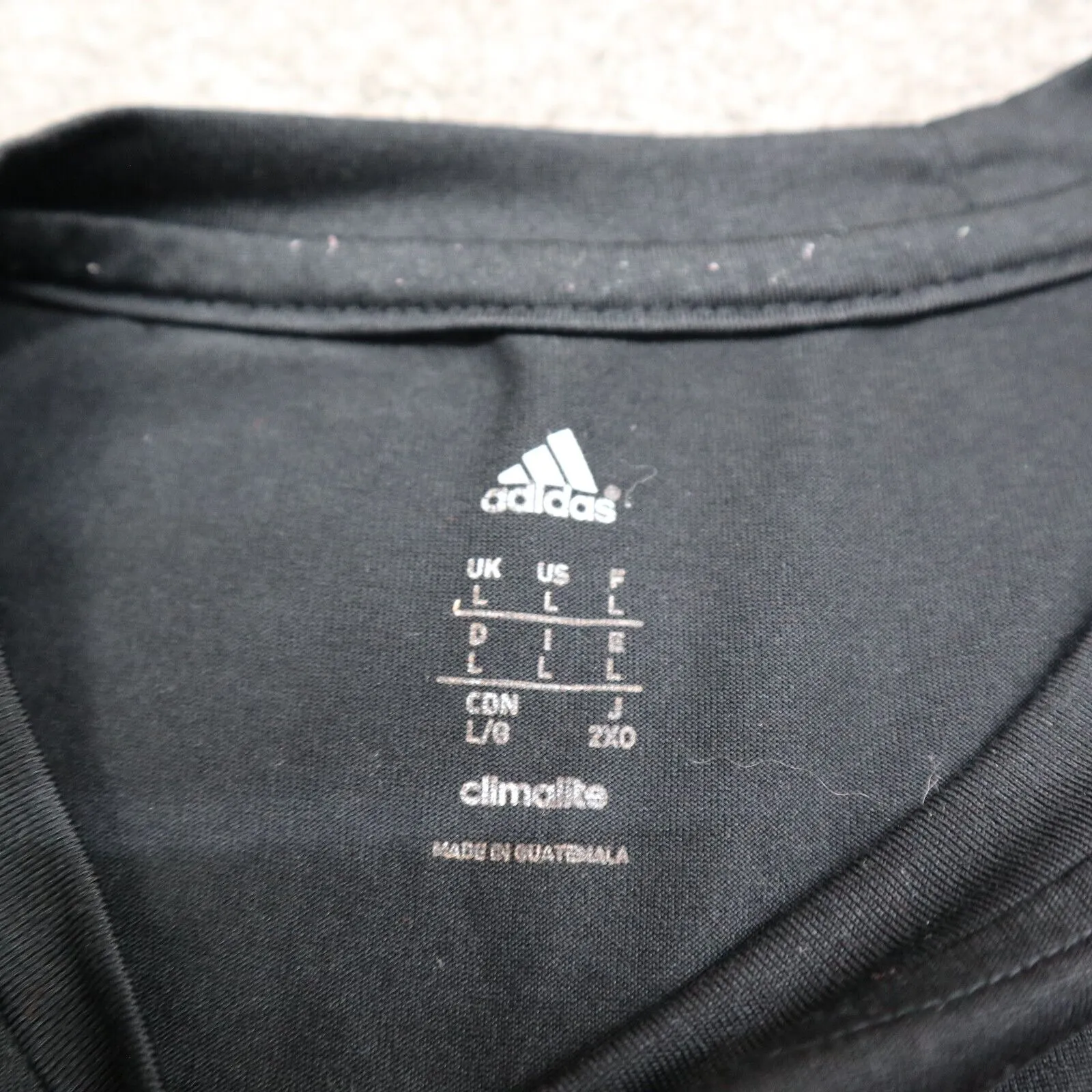 Adidas Climalite Mens Pullover T Shirt Graphic Print Short Sleeves Black Size L