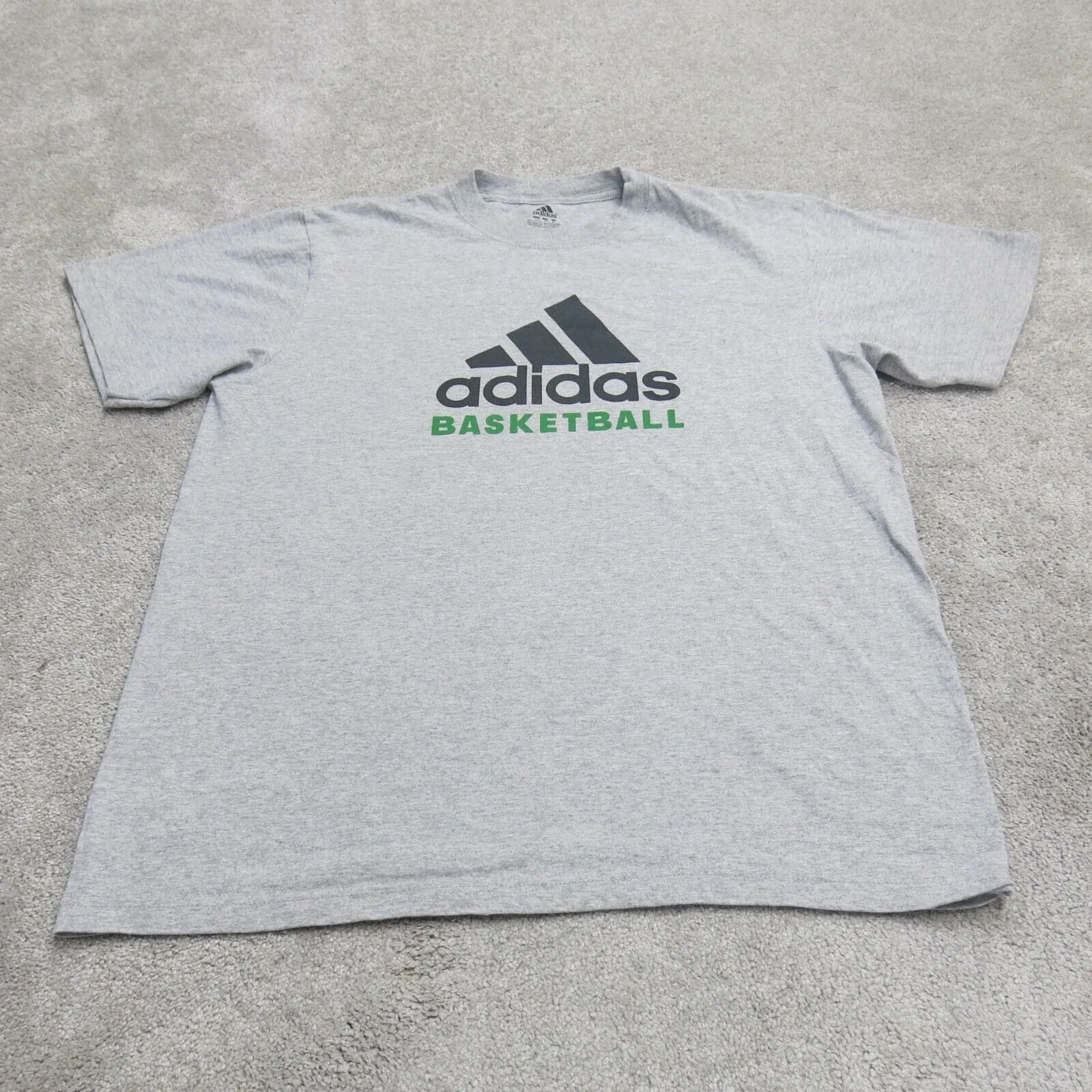 Adidas Men Baseball T Shirt Graphic Tee Short Sleeves Cotton Heather Gray Large