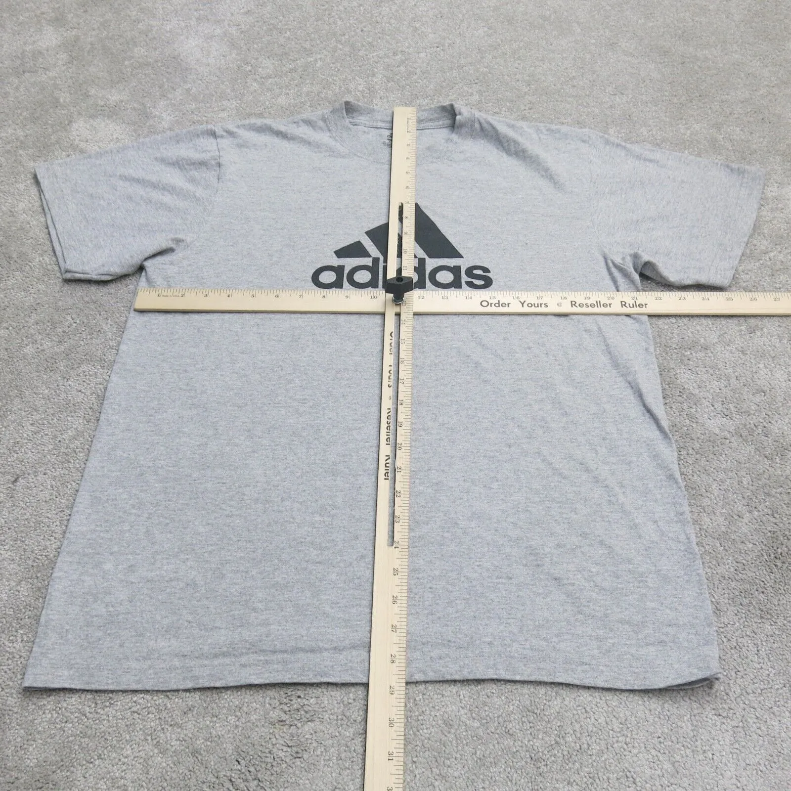 Adidas Men Baseball T Shirt Graphic Tee Short Sleeves Cotton Heather Gray Large