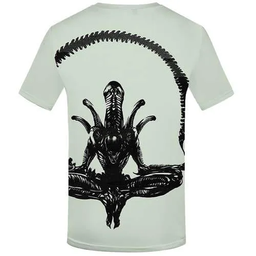 Alien T shirts Men Skeleton Tshirts Novelty Punk T shirts Funny Gray Tshirt Anime Abstract T-shirts 3d Short Sleeve Full Print