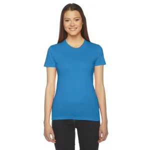 American Apparel Women's Teal Fine Jersey Short-Sleeve T-Shirt