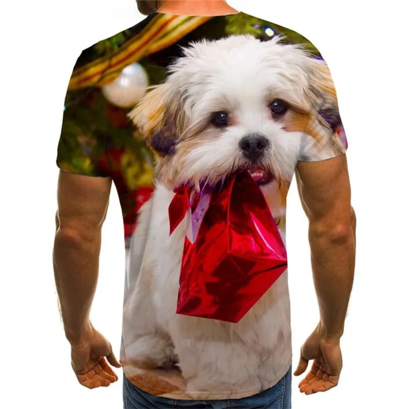 Animal T-shirt Men Dog Tshirts Novelty Christmas Shirt Print Harajuku T-shirts 3d