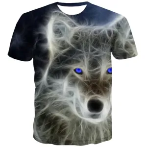 Animal T-shirt Men Wolf T-shirts 3d Psychedelic T shirts Funny Harajuku Tshirts Novelty Abstract Tshirts Casual Short Sleeve