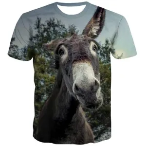 Animal T shirts Men Donkey Tshirt Printed Funny T-shirts 3d Harajuku Tshirts Novelty Lovely Tshirts Cool Short Sleeve Fashion