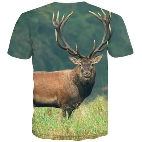 Animal T shirts Men Elk T-shirts 3d Christmas T shirts Funny Harajuku Tshirt Printed Hip Hop Tshirt Anime Short Sleeve Fashion