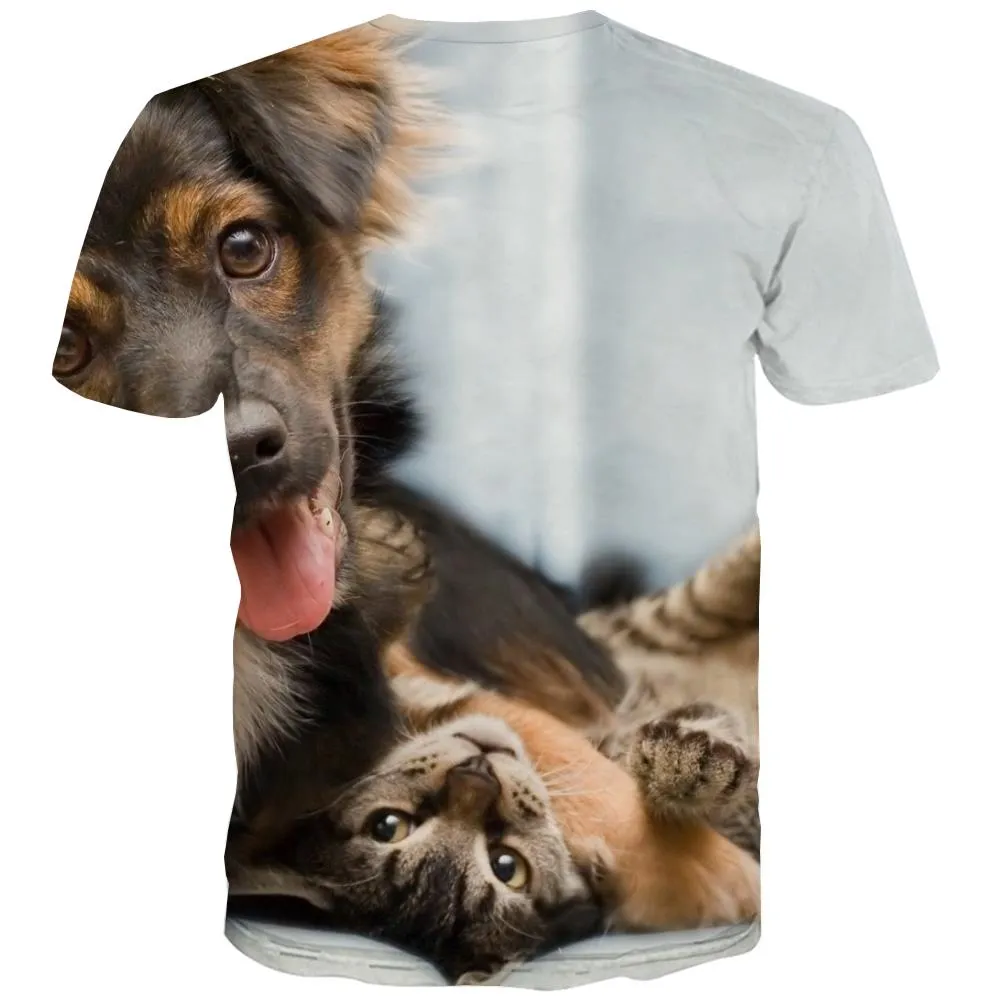 animal tshirtdocile pets tee topart costume men Cool cat and dog