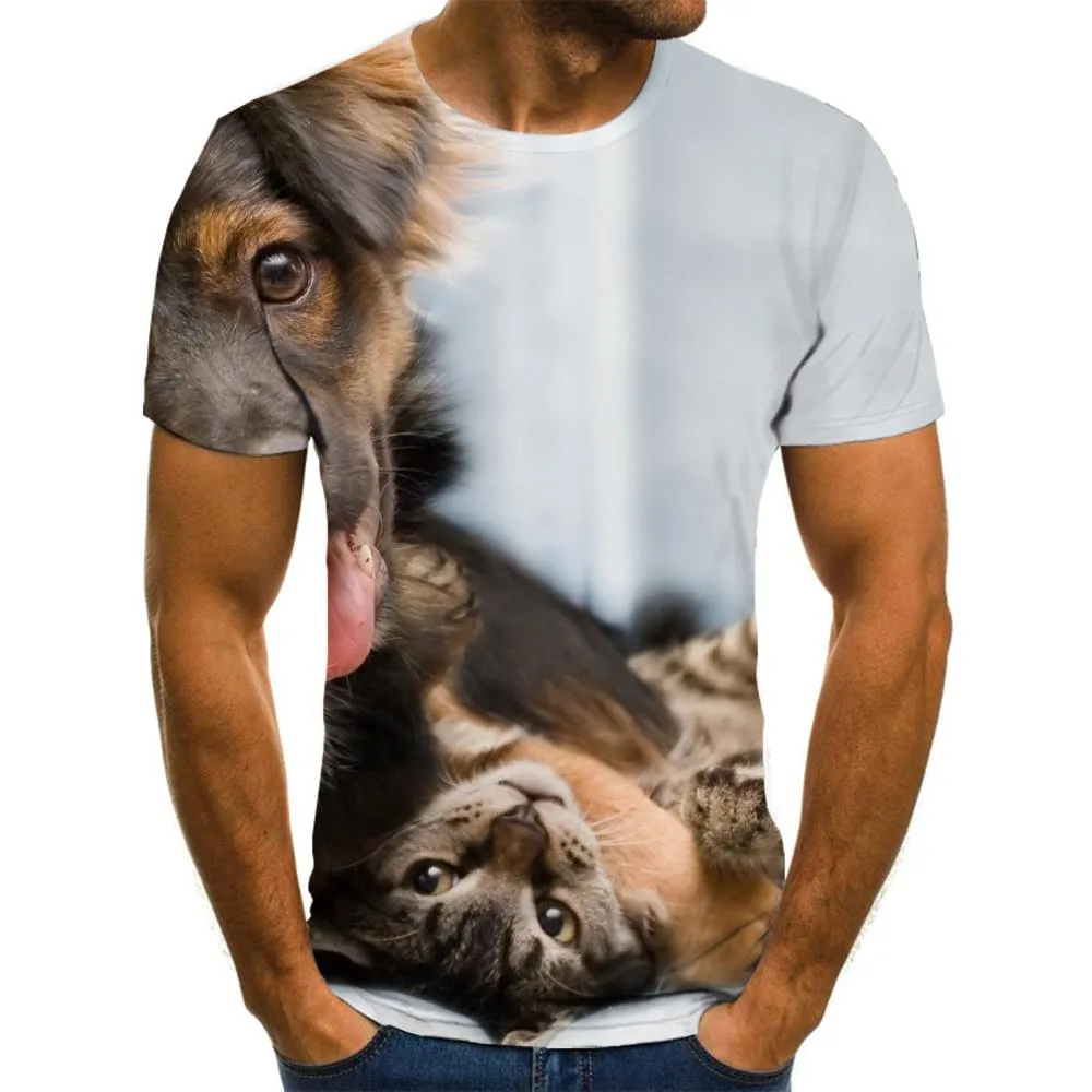 animal tshirtdocile pets tee topart costume men Cool cat and dog