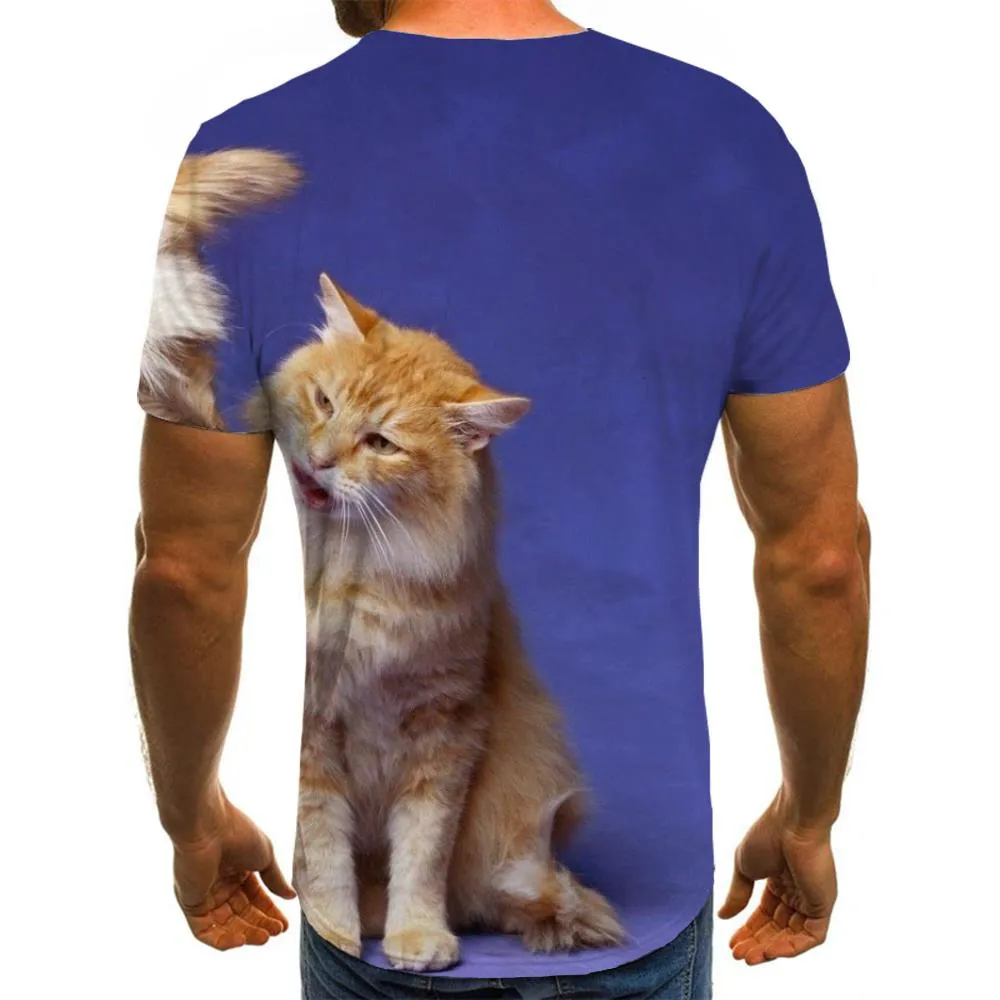 animal tshirtNovelty 3D shirt docile petsCool men art costume cat and dog