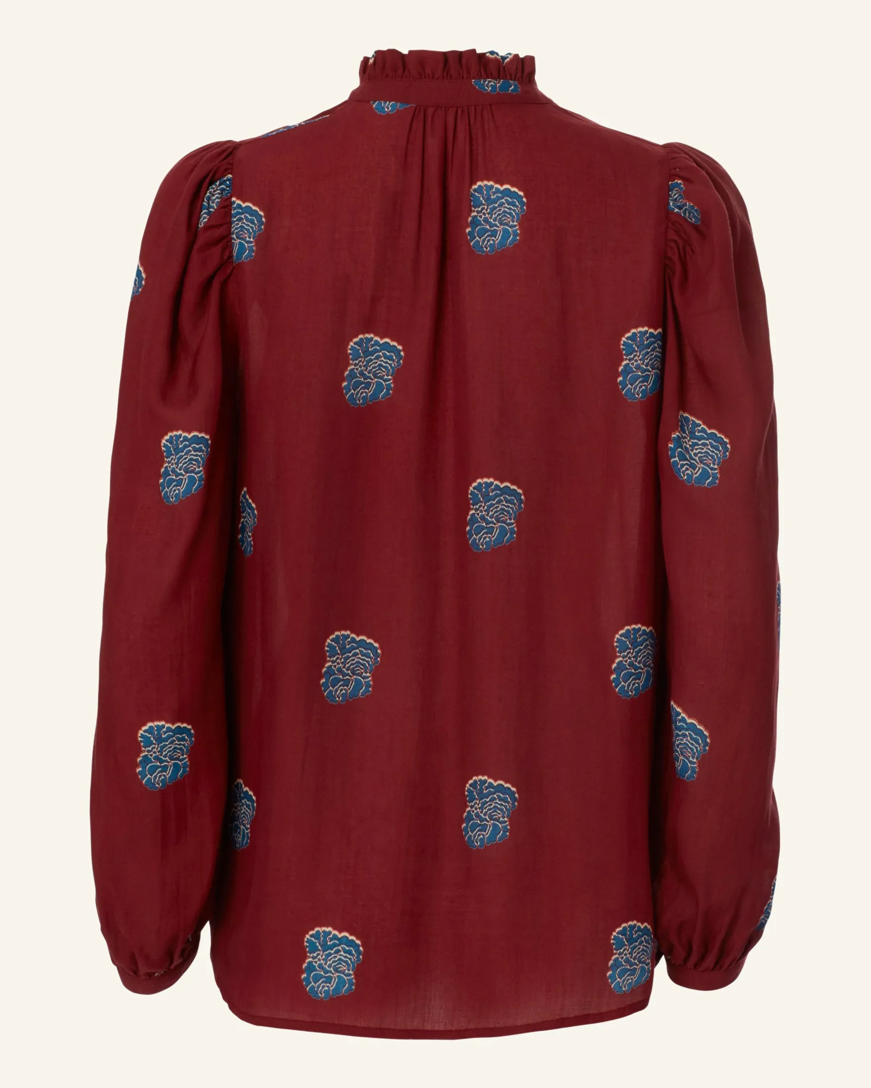 Annabel Burgundy and Blue Shirt