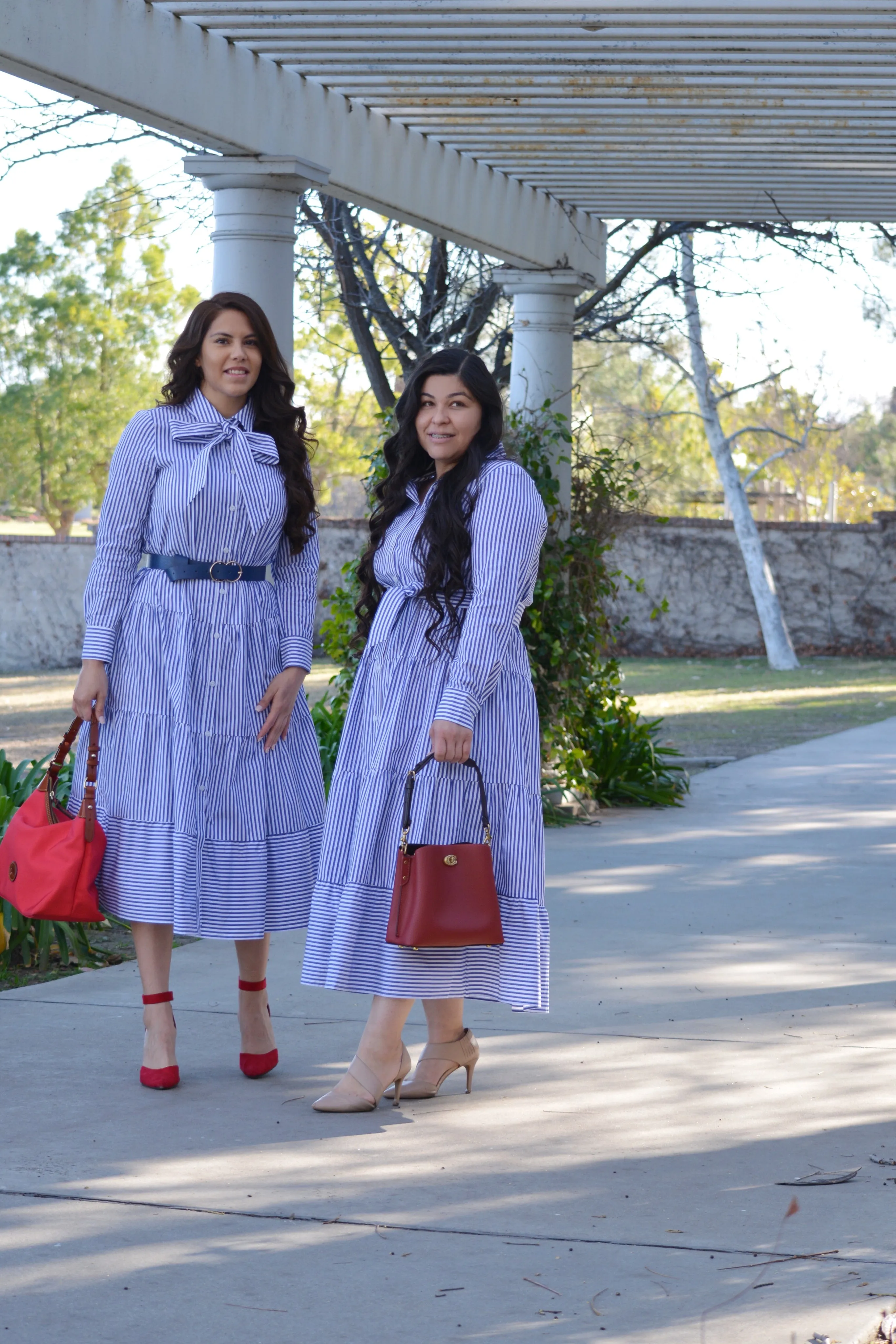 Antalya Blue Striped Cotton Dress