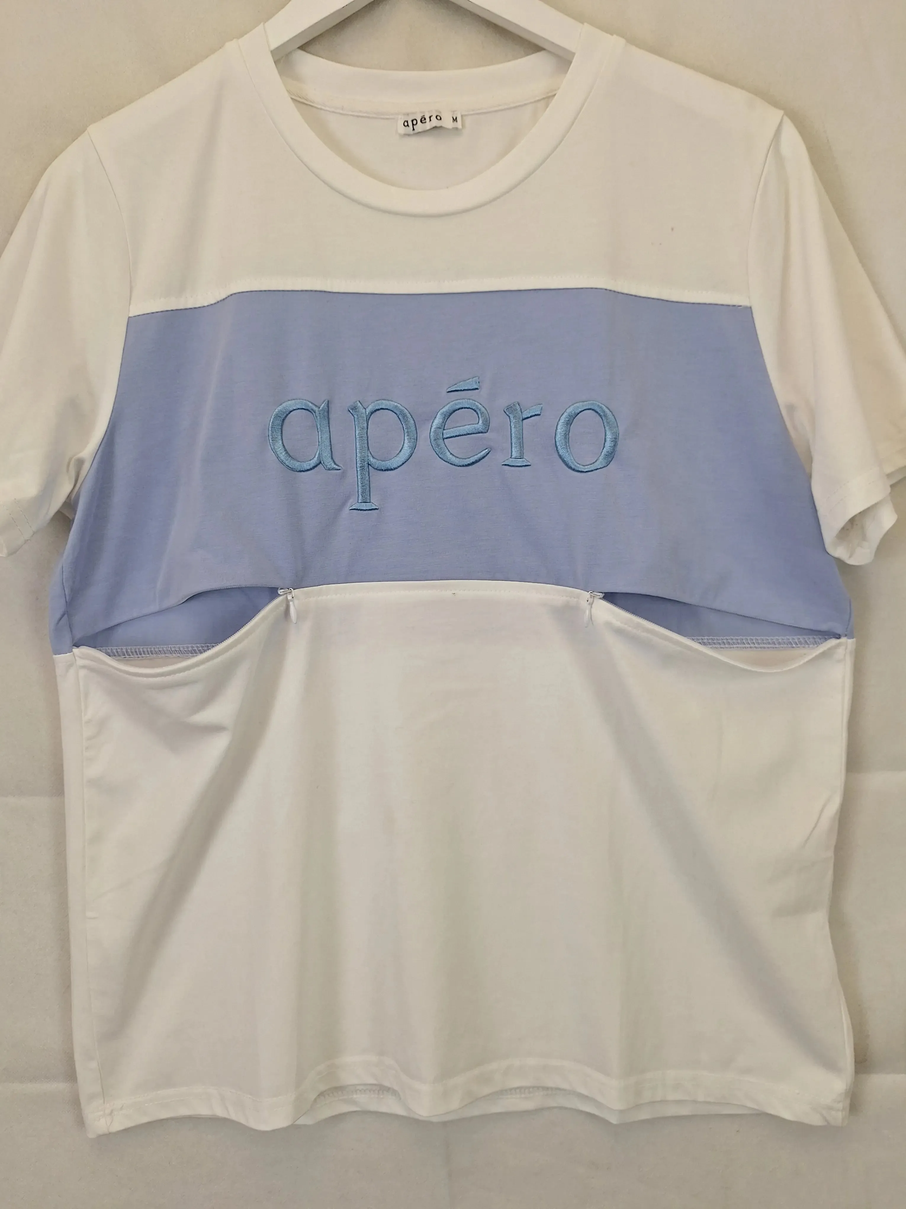 Apero Essential Lavender Embroidered T-shirt Size M