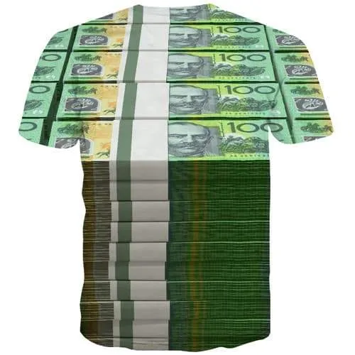 Australian Dollar T shirts Men Money T-shirts 3d Harajuku Tshirts Novelty Australia Tshirt Anime Psychedelic Shirt Print