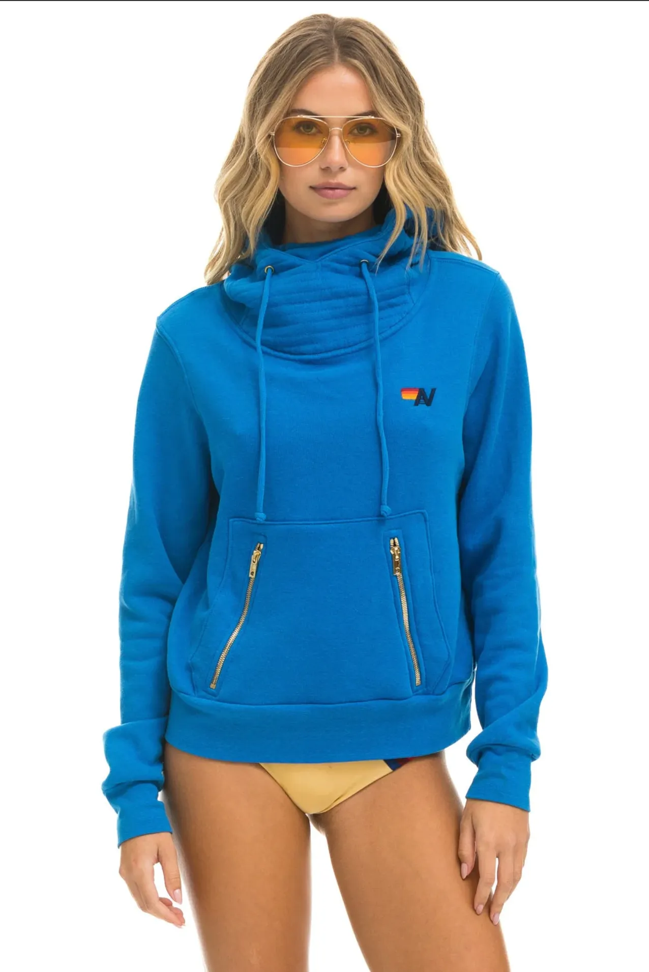 Aviator Nation NINJA PULLOVER UNISEX HOODIE - OCEAN