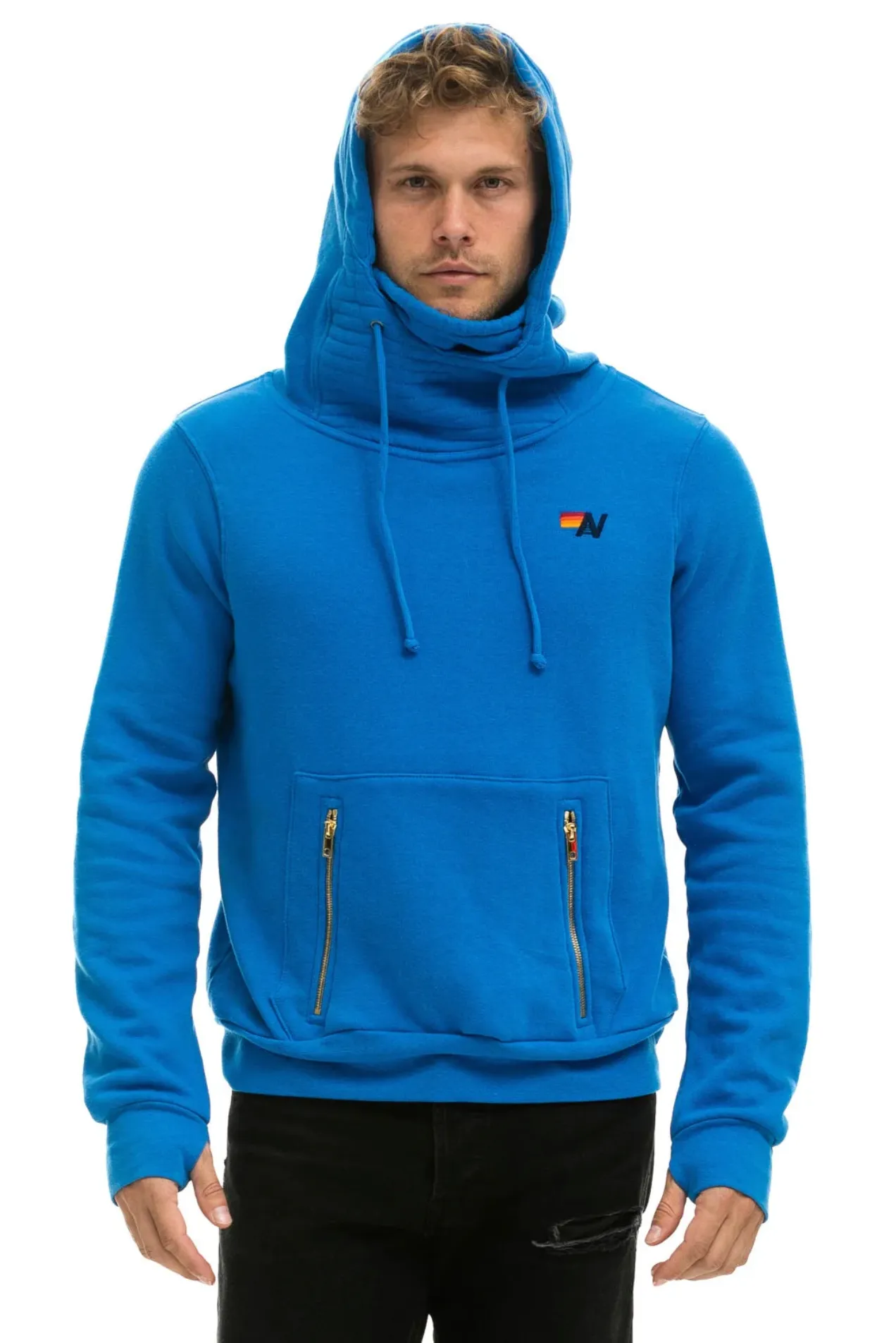 Aviator Nation NINJA PULLOVER UNISEX HOODIE - OCEAN