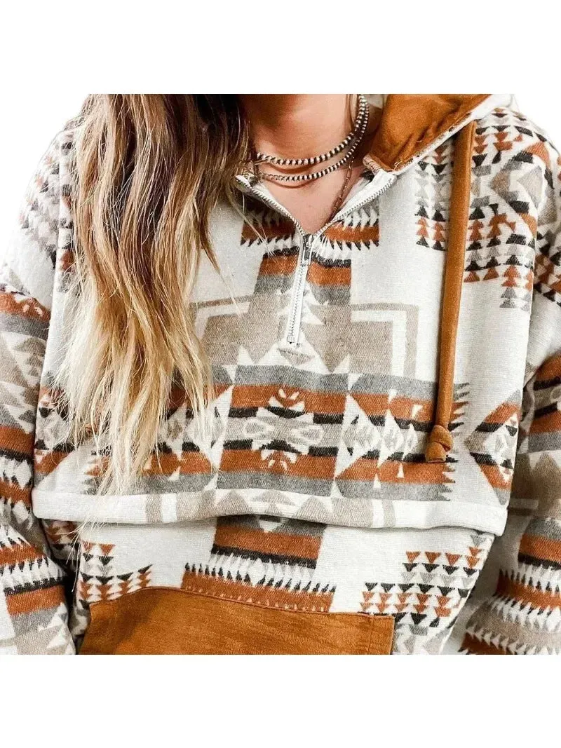 Aztec Charm Pullover Hoodie