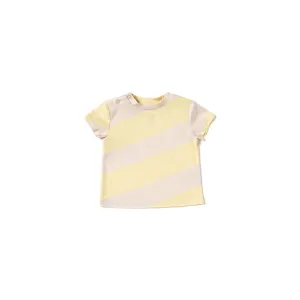 Baby Boxy T-Shirt with Stripes | Yellow