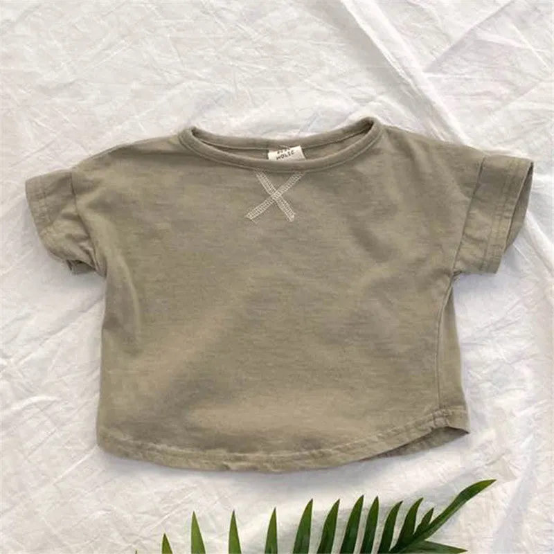 Baby Children's Cotton Clothing Simple Short-sleeved T-shirt Kids Gift