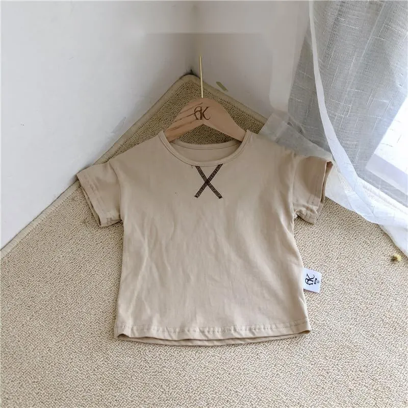 Baby Children's Cotton Clothing Simple Short-sleeved T-shirt Kids Gift