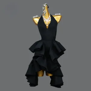 Backless Ruffle Latin Dance Dress