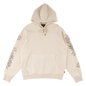 Barb Sleeve Embroidered Pigment-Dyed Hoodie - Bone