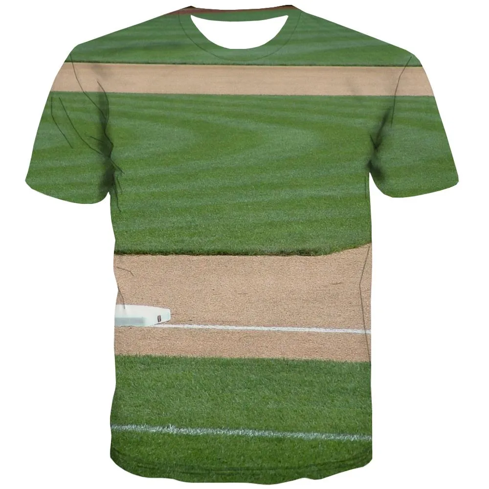 Baseball T-shirt Men Stadium Shirt Print Game T shirts Funny White Tshirts Casual