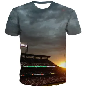 Baseball T-shirt Men Stadium Tshirt Anime Game Tshirts Cool White Tshirt Printed