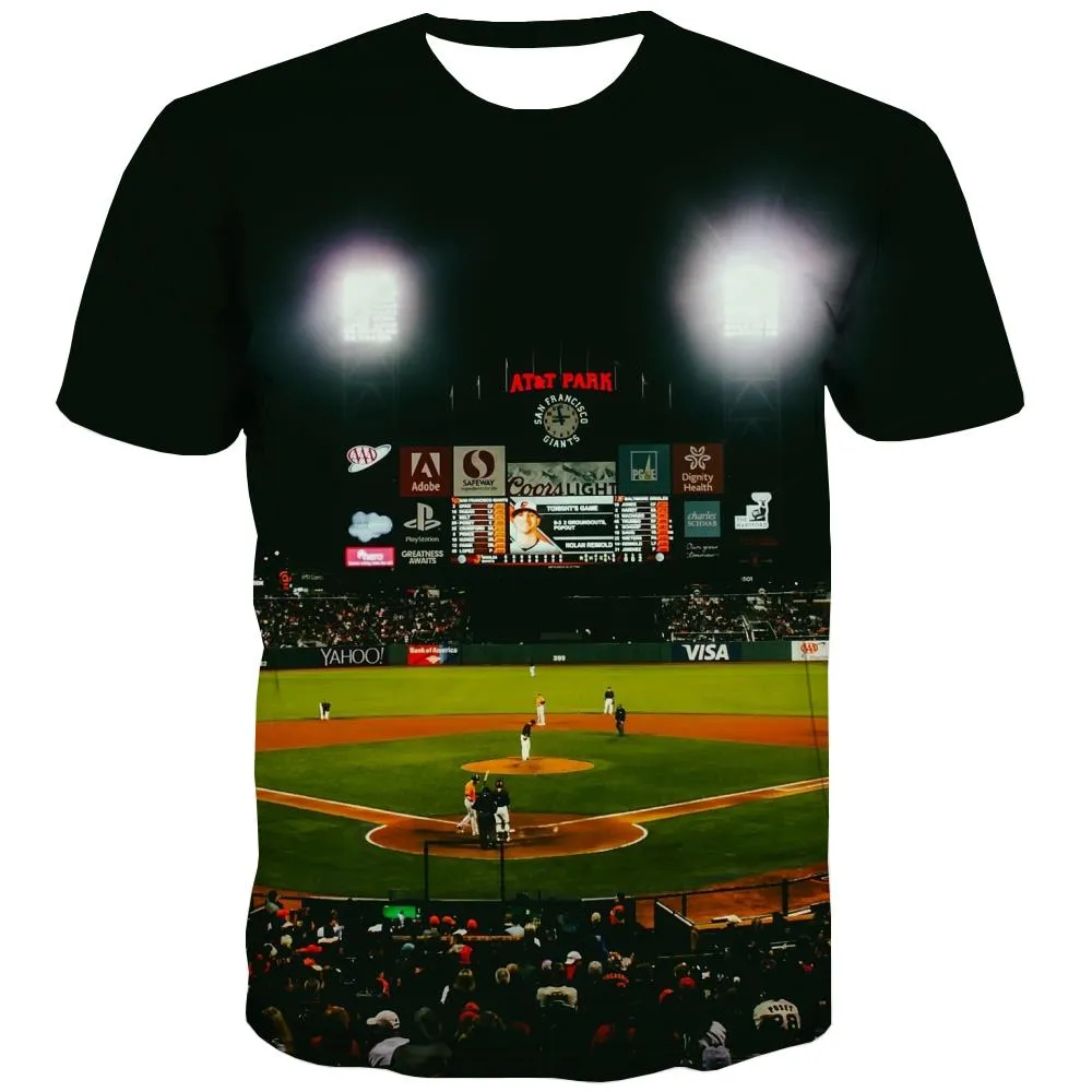 Baseball T-shirt Men Stadium Tshirt Anime Game Tshirts Novelty White Shirt Print