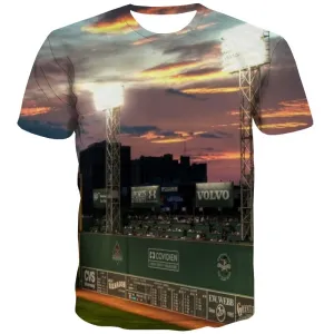 Baseball T-shirt Men Stadium Tshirt Printed Game Shirt Print White Tshirts Cool