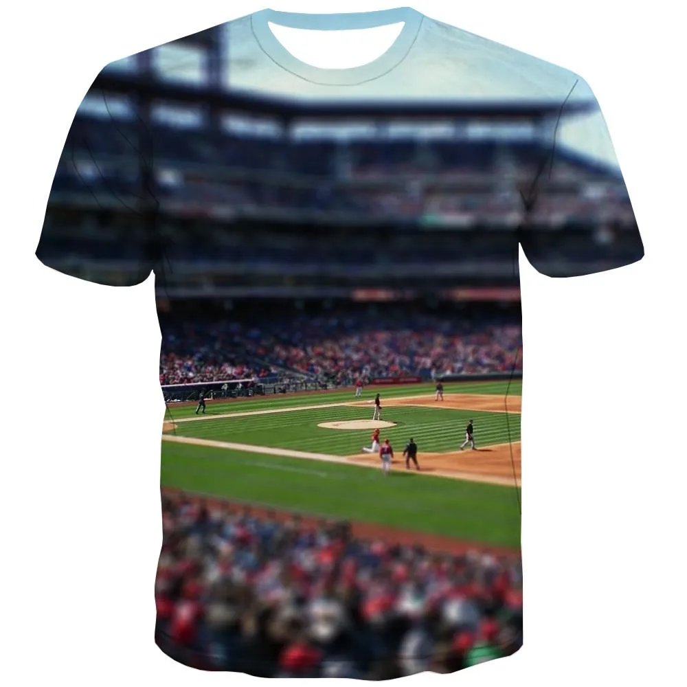 Baseball T-shirt Men Stadium Tshirt Printed Game T-shirts 3d White T-shirts Graphic