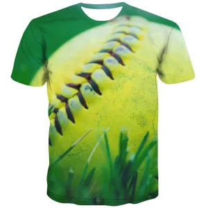 Baseball T-shirt Men Stadium Tshirts Cool Game T-shirts Graphic White T shirts Funny