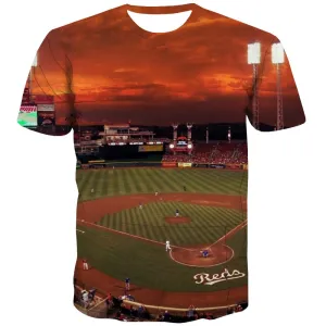 Baseball T shirts Men Stadium Shirt Print Game Tshirt Anime White Tshirts Cool