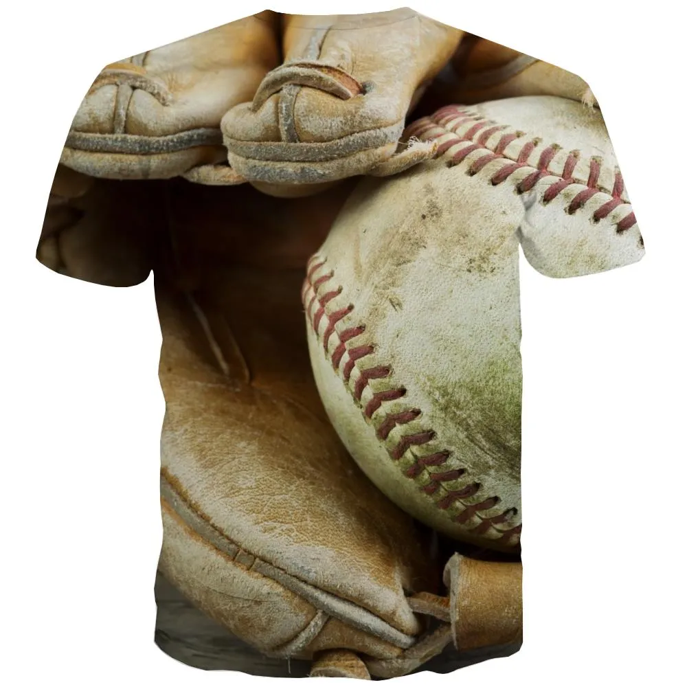 Baseball T shirts Men Stadium T shirts Funny Game Shirt Print White Tshirts Cool