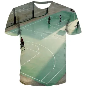 Basketball T-shirt Men Night View Tshirt Printed Galaxy Tshirt Anime City T-shirts 3d